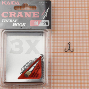 Крючки-тройники Kaida Crane Treble Hook Teflon (H331), #14 ⏩ Профессиональные консультации. ✈️ Оперативная доставка в любой регион. ✔️ Низкие цены. ➡️ Вы останетесь довольны! ✌️ Заказать:☎️ +375 29 662 27 73
