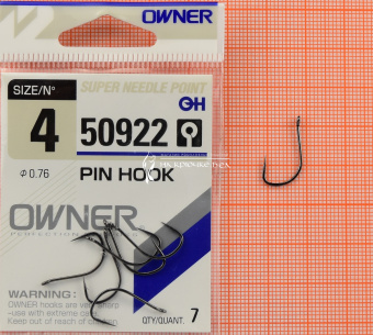 Крючки Owner 50922 (Pin Hook), #4, На плотву, леща ⏩ Профессиональные консультации. ✈️ Оперативная доставка в любой регион. ✔️ Низкие цены. ➡️ Вы останетесь довольны! ✌️ Заказать:☎️ +375 29 662 27 73
