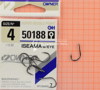 Крючки Owner 50188 (Iseama with eye), #4, Для карася, карпа ⏩ Профессиональные консультации. ✈️ Оперативная доставка в любой регион. ✔️ Низкие цены. ➡️ Вы останетесь довольны! ✌️ Заказать:☎️ +375 29 662 27 73
