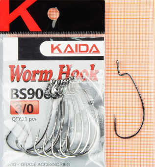 Крючки Офсетный Kaida Worm hook (BS9003), #3/0 ⏩ Профессиональные консультации. ✈️ Оперативная доставка в любой регион. ✔️ Низкие цены. ➡️ Вы останетесь довольны! ✌️ Заказать:☎️ +375 29 662 27 73
