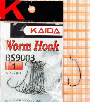 Крючки Офсетный Kaida Worm hook (BS9003), #1 ⏩ Профессиональные консультации. ✈️ Оперативная доставка в любой регион. ✔️ Низкие цены. ➡️ Вы останетесь довольны! ✌️ Заказать:☎️ +375 29 662 27 73
