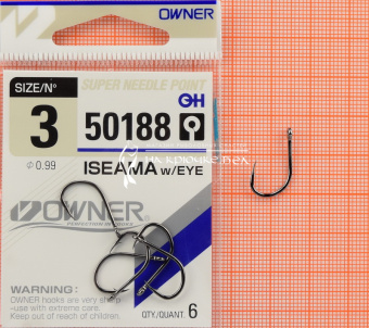 Крючки Owner 50188 (Iseama with eye), #3, Для карася, карпа ⏩ Профессиональные консультации. ✈️ Оперативная доставка в любой регион. ✔️ Низкие цены. ➡️ Вы останетесь довольны! ✌️ Заказать:☎️ +375 29 662 27 73
