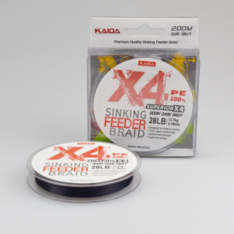Шнур 4-х жильный KAIDA Sinking Feeder Braid X4, Dark Gray, SFBPE-18 ⏩ Профессиональные консультации. ✈️ Оперативная доставка в любой регион. ✔️ Низкие цены. ➡️ Вы останетесь довольны! ✌️ Заказать:☎️ +375 29 662 27 73