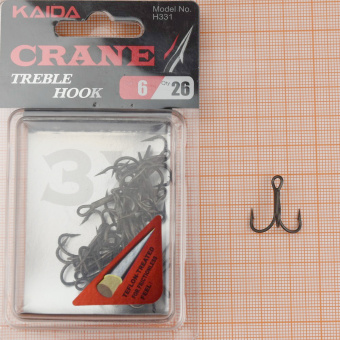 Крючки-тройники Kaida Crane Treble Hook Teflon (H331), #6 ⏩ Профессиональные консультации. ✈️ Оперативная доставка в любой регион. ✔️ Низкие цены. ➡️ Вы останетесь довольны! ✌️ Заказать:☎️ +375 29 662 27 73