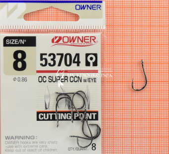 Крючки Owner 53704 (Cut Super CCN with eye), #8, Для фидера ⏩ Профессиональные консультации. ✈️ Оперативная доставка в любой регион. ✔️ Низкие цены. ➡️ Вы останетесь довольны! ✌️ Заказать:☎️ +375 29 662 27 73
