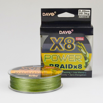 Шнур 8-ми жильный DAYO Power Braid X8, Зелёный, 628313-20 ⏩ Профессиональные консультации. ✈️ Оперативная доставка в любой регион. ✔️ Низкие цены. ➡️ Вы останетесь довольны! ✌️ Заказать:☎️ +375 29 662 27 73