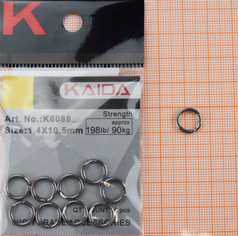 Кольцо KAIDA K6088, 90кг, YM-6088-1.4*10.5, уп 10шт. ⏩ Профессиональные консультации. ✈️ Оперативная доставка в любой регион. ✔️ Низкие цены. ➡️ Вы останетесь довольны! ✌️ Заказать:☎️ +375 29 662 27 73