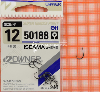 Крючки Owner 50188 (Iseama with eye), #12, Для карася, карпа ⏩ Профессиональные консультации. ✈️ Оперативная доставка в любой регион. ✔️ Низкие цены. ➡️ Вы останетесь довольны! ✌️ Заказать:☎️ +375 29 662 27 73
