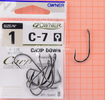 Крючки Owner C-7 (Carp Down), #1, На карпа ⏩ Профессиональные консультации. ✈️ Оперативная доставка в любой регион. ✔️ Низкие цены. ➡️ Вы останетесь довольны! ✌️ Заказать:☎️ +375 29 662 27 73
