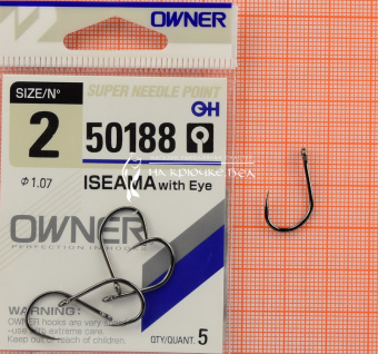 Крючки Owner 50188 (Iseama with eye), #2, Для карася, карпа ⏩ Профессиональные консультации. ✈️ Оперативная доставка в любой регион. ✔️ Низкие цены. ➡️ Вы останетесь довольны! ✌️ Заказать:☎️ +375 29 662 27 73
