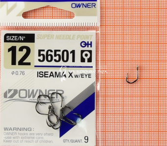 Крючки Owner 56501 (Iseama X with eye), #12, На карася, карпа ⏩ Профессиональные консультации. ✈️ Оперативная доставка в любой регион. ✔️ Низкие цены. ➡️ Вы останетесь довольны! ✌️ Заказать:☎️ +375 29 662 27 73
