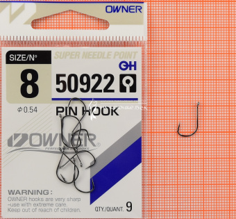Крючки Owner 50922 (Pin Hook), #8, На плотву, леща ⏩ Профессиональные консультации. ✈️ Оперативная доставка в любой регион. ✔️ Низкие цены. ➡️ Вы останетесь довольны! ✌️ Заказать:☎️ +375 29 662 27 73
