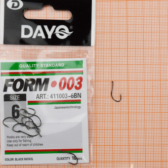 Крючки Dayo Form 003, #6,  ⏩ Профессиональные консультации. ✈️ Оперативная доставка в любой регион. ✔️ Низкие цены. ➡️ Вы останетесь довольны! ✌️ Заказать:☎️ +375 29 662 27 73
