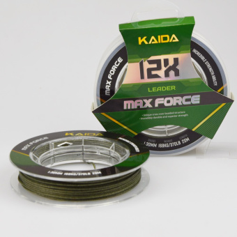 Поводковый материал Kaida, Max Force 12X, 20 м, 1.30 мм, Green  ➡️ лови с профессионалами магазина накрючке.бел. ✔️ Низкие цены. ⏬ Оперативная доставка в любой регион.✈️ Вы останетесь довольны! ✌️ Заказать:☎️ +375 29 662 27 73