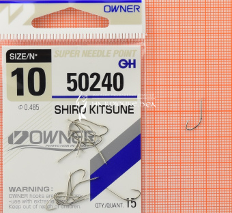Крючки Owner 50240 (Shiro Kitsune), #10, На плотву, леща ⏩ Профессиональные консультации. ✈️ Оперативная доставка в любой регион. ✔️ Низкие цены. ➡️ Вы останетесь довольны! ✌️ Заказать:☎️ +375 29 662 27 73
