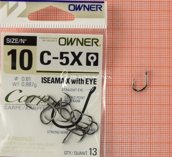 Крючки Owner C-5X (Iseama X with eye), #10, На карпа ⏩ Профессиональные консультации. ✈️ Оперативная доставка в любой регион. ✔️ Низкие цены. ➡️ Вы останетесь довольны! ✌️ Заказать:☎️ +375 29 662 27 73
