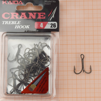 Крючки-тройники Kaida Crane Treble Hook Teflon (H331), #4 ⏩ Профессиональные консультации. ✈️ Оперативная доставка в любой регион. ✔️ Низкие цены. ➡️ Вы останетесь довольны! ✌️ Заказать:☎️ +375 29 662 27 73