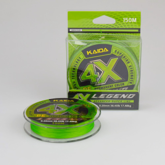 Шнур 4-х жильный KAIDA Legend X4 PE (Permanent Color), Салатовый, X492-20 ⏩ Профессиональные консультации. ✈️ Оперативная доставка в любой регион. ✔️ Низкие цены. ➡️ Вы останетесь довольны! ✌️ Заказать:☎️ +375 29 662 27 73