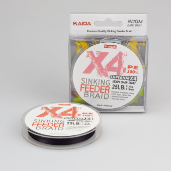 Шнур 4-х жильный KAIDA Sinking Feeder Braid X4, Dark Gray, SFBPE-16 ⏩ Профессиональные консультации. ✈️ Оперативная доставка в любой регион. ✔️ Низкие цены. ➡️ Вы останетесь довольны! ✌️ Заказать:☎️ +375 29 662 27 73