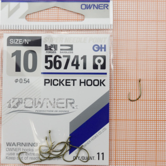Крючки Owner 56741 (Picket Hook), #10,  ⏩ Профессиональные консультации. ✈️ Оперативная доставка в любой регион. ✔️ Низкие цены. ➡️ Вы останетесь довольны! ✌️ Заказать:☎️ +375 29 662 27 73
