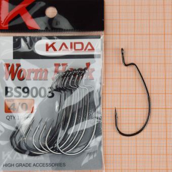 Крючки Офсетный Kaida Worm hook (BS9003), #4/0 ⏩ Профессиональные консультации. ✈️ Оперативная доставка в любой регион. ✔️ Низкие цены. ➡️ Вы останетесь довольны! ✌️ Заказать:☎️ +375 29 662 27 73
