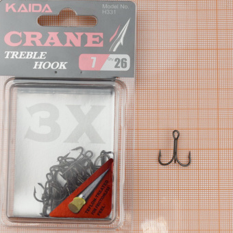 Крючки-тройники Kaida Crane Treble Hook Teflon (H331), #7 ⏩ Профессиональные консультации. ✈️ Оперативная доставка в любой регион. ✔️ Низкие цены. ➡️ Вы останетесь довольны! ✌️ Заказать:☎️ +375 29 662 27 73