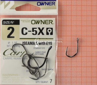 Крючки Owner C-5X (Iseama X with eye), #2, На карпа ⏩ Профессиональные консультации. ✈️ Оперативная доставка в любой регион. ✔️ Низкие цены. ➡️ Вы останетесь довольны! ✌️ Заказать:☎️ +375 29 662 27 73
