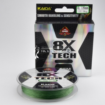 Плетеный шнур Kaida 8X Tech 0.18мм 125м.⏩ Профессиональные консультации. ✈️ Оперативная доставка в любой регион. ☎️ +375 29 662 27 73
