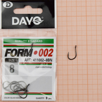 Крючки Dayo Form 002, #8,  ⏩ Профессиональные консультации. ✈️ Оперативная доставка в любой регион. ✔️ Низкие цены. ➡️ Вы останетесь довольны! ✌️ Заказать:☎️ +375 29 662 27 73
