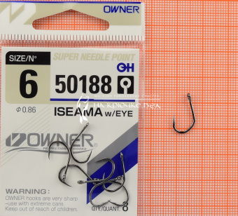Крючки Owner 50188 (Iseama with eye), #6, Для карася, карпа ⏩ Профессиональные консультации. ✈️ Оперативная доставка в любой регион. ✔️ Низкие цены. ➡️ Вы останетесь довольны! ✌️ Заказать:☎️ +375 29 662 27 73
