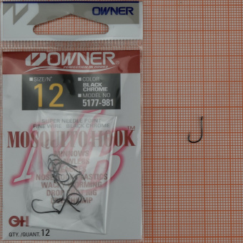 Крючки Owner 5177 (Mosquito Hook), #12,  ⏩ Профессиональные консультации. ✈️ Оперативная доставка в любой регион. ✔️ Низкие цены. ➡️ Вы останетесь довольны! ✌️ Заказать:☎️ +375 29 662 27 73
