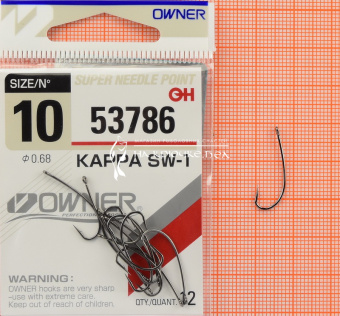 Крючки Owner 53768 (Kappa SW-1), #10, На карпа ⏩ Профессиональные консультации. ✈️ Оперативная доставка в любой регион. ✔️ Низкие цены. ➡️ Вы останетесь довольны! ✌️ Заказать:☎️ +375 29 662 27 73
