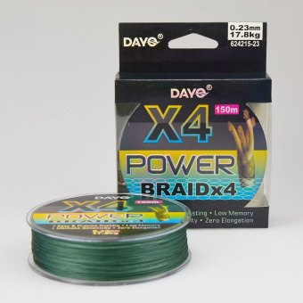 Шнур 4-х жильный DAYO Power Braid X4, Зелёный, 624215-23 ⏩ Профессиональные консультации. ✈️ Оперативная доставка в любой регион. ✔️ Низкие цены. ➡️ Вы останетесь довольны! ✌️ Заказать:☎️ +375 29 662 27 73