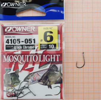 Крючки Owner 4105 (Mosquito Light), #6,  ⏩ Профессиональные консультации. ✈️ Оперативная доставка в любой регион. ✔️ Низкие цены. ➡️ Вы останетесь довольны! ✌️ Заказать:☎️ +375 29 662 27 73
