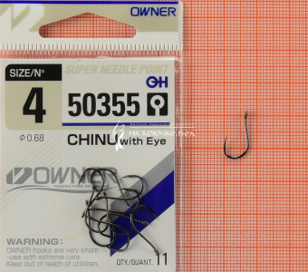 Крючки Owner 50355 (Chinu with eye), #4, Для матча ⏩ Профессиональные консультации. ✈️ Оперативная доставка в любой регион. ✔️ Низкие цены. ➡️ Вы останетесь довольны! ✌️ Заказать:☎️ +375 29 662 27 73
