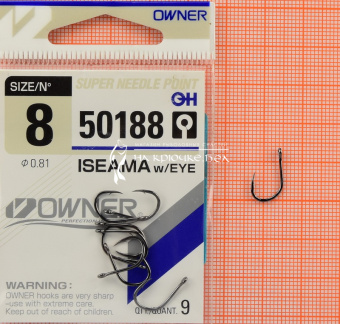 Крючки Owner 50188 (Iseama with eye), #8, Для карася, карпа ⏩ Профессиональные консультации. ✈️ Оперативная доставка в любой регион. ✔️ Низкие цены. ➡️ Вы останетесь довольны! ✌️ Заказать:☎️ +375 29 662 27 73

